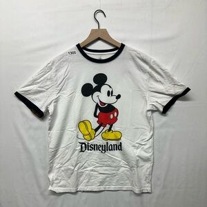 Disneyland Mickey Mouse T-Shirt Men’s Medium White Black Disney Graphic Tee